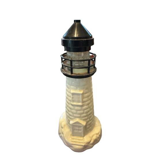 Vintage Old Spice Light House Glass Decanter After Shave Empty 4124M - Picture 1 of 5